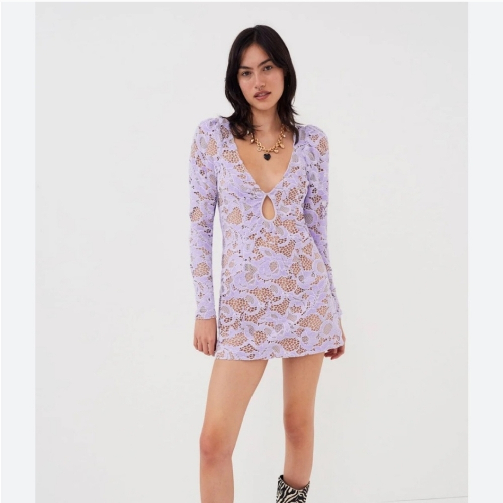 For Love And Lemons Lilac Lace Dress